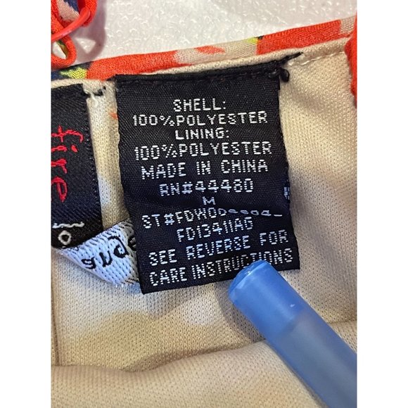 Fire Los Angeles Women Fit & Flare Dress FDW004804 Caged Back Geometric Orange M - Picture 8 of 9